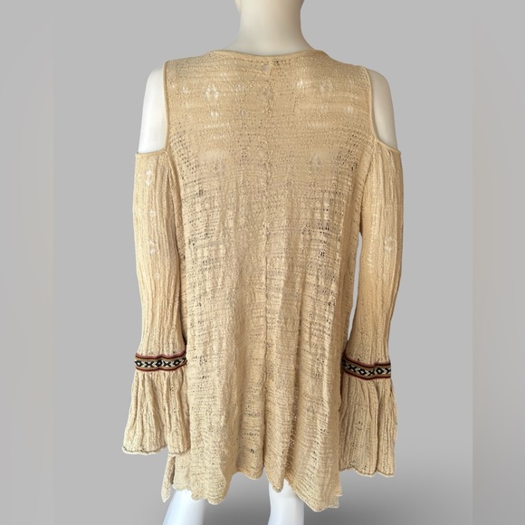 Free People For the Love of Flowers Bell Sleeve Tunic Oversized Small - Picture 6 of 9